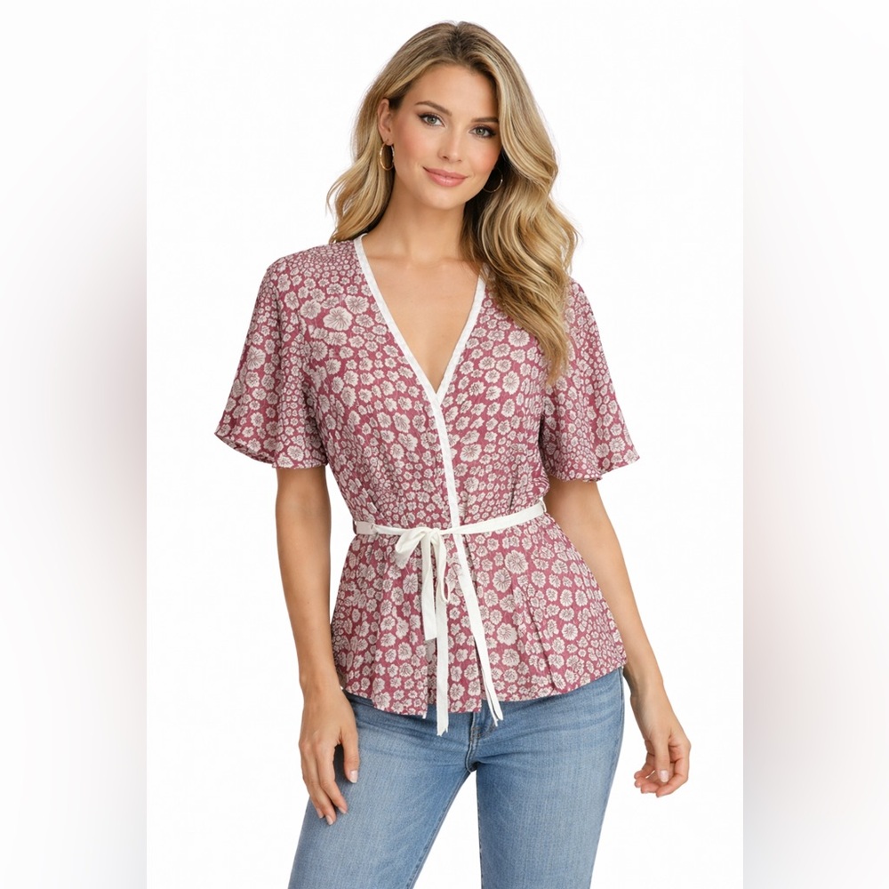 Liberty of London for Target Floral Tie-Waist Wrap Blouse | Cottagecore Top